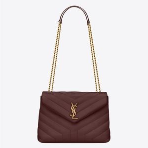 YSL burgundy Lou Lou bag size medium